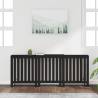 Stylish Black Radiator Cover - Solid Pine Wood 210x21x85 cm