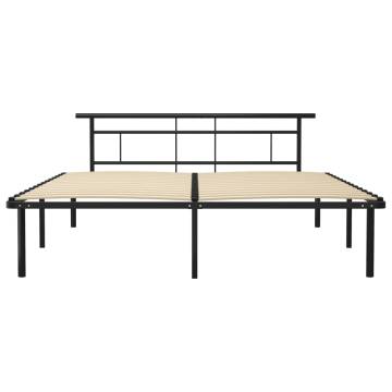 Elegant Black Metal Bed Frame 200x200 cm | Hipomarket