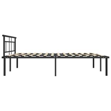 Elegant Black Metal Bed Frame 200x200 cm | Hipomarket