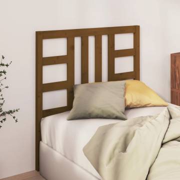 Stylish Honey Brown Solid Pine Bed Headboard - 96x4x100 cm