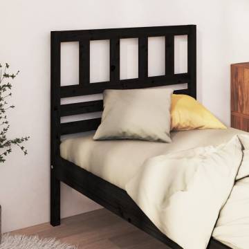 Stylish Black Wooden Bed Headboard - 106x4x100 cm