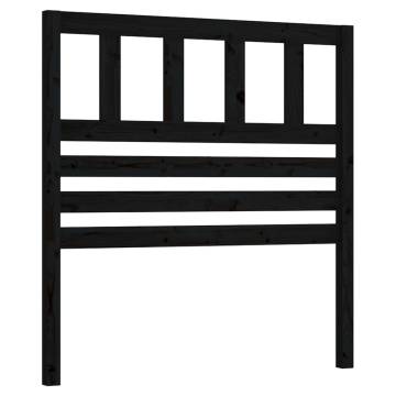 Stylish Black Wooden Bed Headboard - 106x4x100 cm