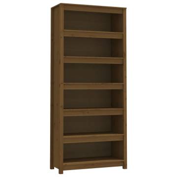 Book Cabinet Honey Brown | Solid Pine Wood - 80x35x183 cm