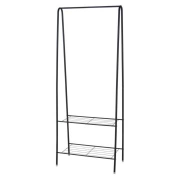 Storage Solutions Clothing Rack - 2 Tiers, Black Metal Frame