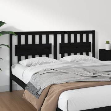 Stylish Black Bed Headboard - Solid Pine, 165.5x4x100 cm