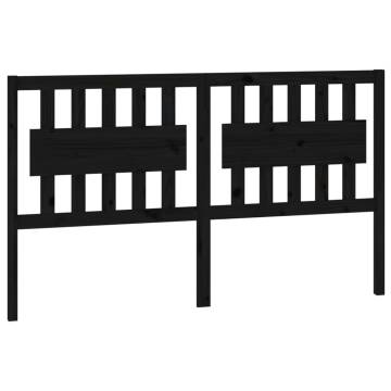 Stylish Black Bed Headboard - Solid Pine, 165.5x4x100 cm