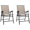 Folding Garden Chairs 2 pcs Texilene Taupe - Hipomarket