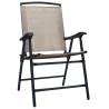 Folding Garden Chairs 2 pcs Texilene Taupe - Hipomarket