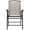 Folding Garden Chairs 2 pcs Texilene Taupe - Hipomarket