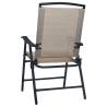 Folding Garden Chairs 2 pcs Texilene Taupe - Hipomarket