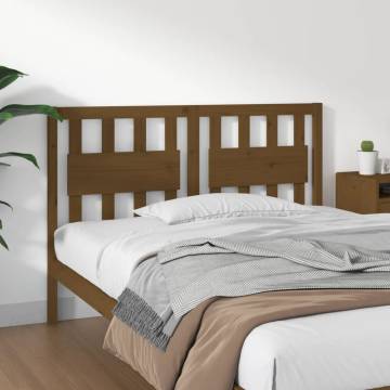 Honey Brown Solid Wood Bed Headboard - 145.5x4x100 cm