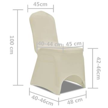 6 Pcs Stretch Cream Chair Covers for Events | HipoMarket