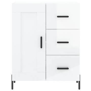 High Gloss White Sideboard - 69.5x34x90 cm | Hipo Market