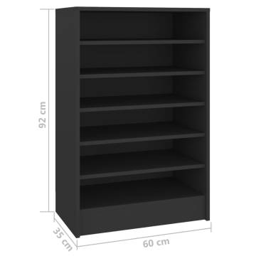 Shoe Cabinet Black 60x35x92 cm - Modern & Stylish Storage