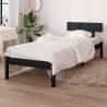 Bed Frame Black Solid Wood Pine 100x200 cm Colour black Size 100 x 200 cm 