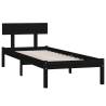 Black Solid Wood Pine Bed Frame 100x200 cm - Modern Bedroom