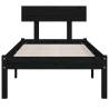 Black Solid Wood Pine Bed Frame 100x200 cm - Modern Bedroom