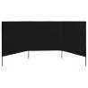 3-Panel Wind Screen Fabric 400x80 cm Black - Durable Outdoor Shield