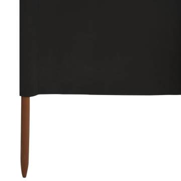 3-Panel Wind Screen Fabric 400x80 cm Black - Durable Outdoor Shield