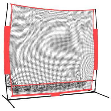 Portable Baseball Net - Black & Red | 215x107x216 cm