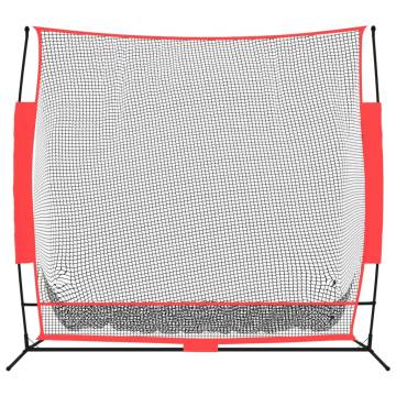 Portable Baseball Net - Black & Red | 215x107x216 cm