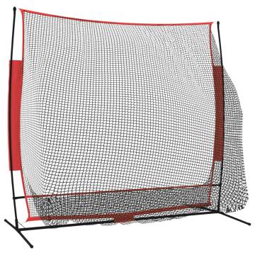 Portable Baseball Net - Black & Red | 215x107x216 cm