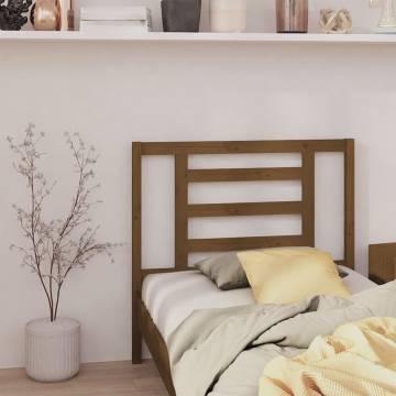 Stylish Honey Brown Bed Headboard - Solid Pine Wood 96x4x100 cm