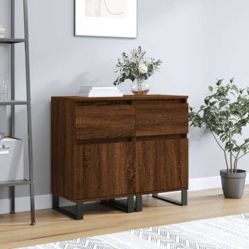 Stylish Brown Oak Sideboards - 2 pcs | HipoMarket UK