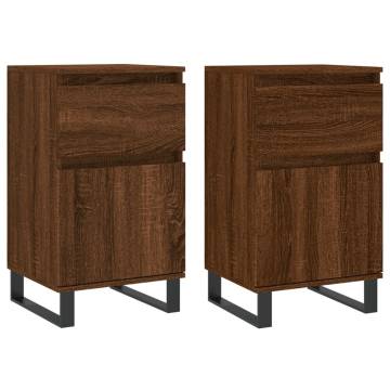 Stylish Brown Oak Sideboards - 2 pcs | HipoMarket UK