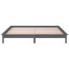 Grey LED Bed Frame 160x200 cm - Solid Wood Design