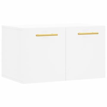 White Wall Cabinet - 60x36.5x35 cm Engineered Wood Storage