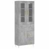 Stylish Highboard in Concrete Grey - 69.5x34x180 cm