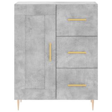 Stylish Highboard in Concrete Grey - 69.5x34x180 cm