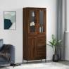 Highboard Brown Oak 69.5x34x180 cm Engineered Wood Colour brown oak Quantity in Package 1 Model 1 wood door 3 drawers 