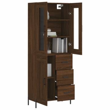 Stylish Highboard Brown Oak - 69.5x34x180 cm | HipoMarket