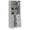 Stylish Highboard Concrete Grey - 69.5x34x180 cm | HipoMarket