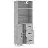 Stylish Highboard Concrete Grey - 69.5x34x180 cm | HipoMarket