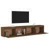 Wall Cabinets 2 pcs Honey Brown - Solid Wood Pine