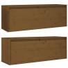 Wall Cabinets 2 pcs Honey Brown - Solid Wood Pine