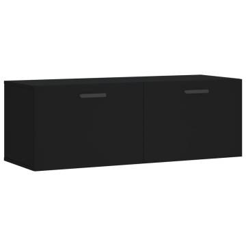 Wall Cabinet Black 100x36.5x35 cm | Durable Engineered Wood