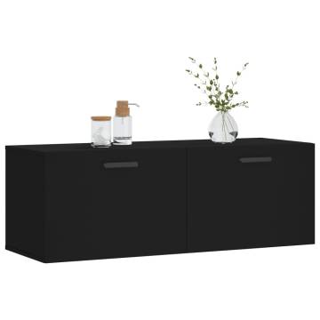 Wall Cabinet Black 100x36.5x35 cm | Durable Engineered Wood