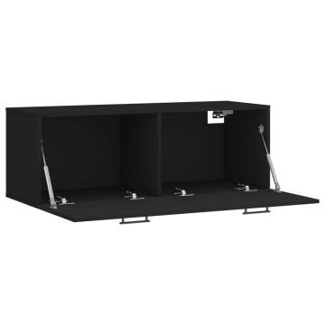 Wall Cabinet Black 100x36.5x35 cm | Durable Engineered Wood