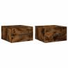 Wall-mounted Bedside Cabinets 2 pcs Smoked Oak - Stylish Storage