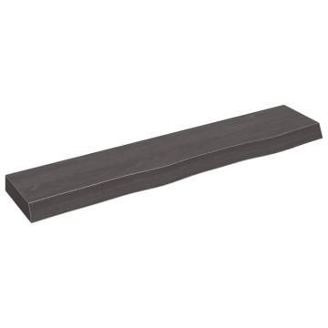 Wall Shelf Dark Brown 100x20 cm - Solid Oak Wood | HipoMarket