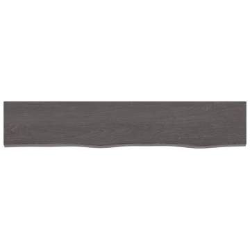 Wall Shelf Dark Brown 100x20 cm - Solid Oak Wood | HipoMarket