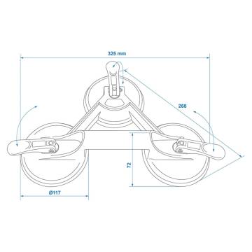 ProPlus Vacuum Lifter Aluminium - 3 Suction Cups | HipoMarket