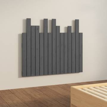 Elegant Grey Wall Headboard - Solid Pine Wood 95.5x80 cm