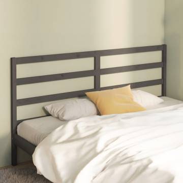 Stylish Grey Bed Headboard - Solid Pine Wood | 206x4x100 cm