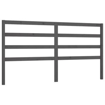 Stylish Grey Bed Headboard - Solid Pine Wood | 206x4x100 cm