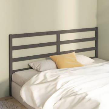 Stylish Grey Bed Headboard - Solid Pine Wood | 206x4x100 cm